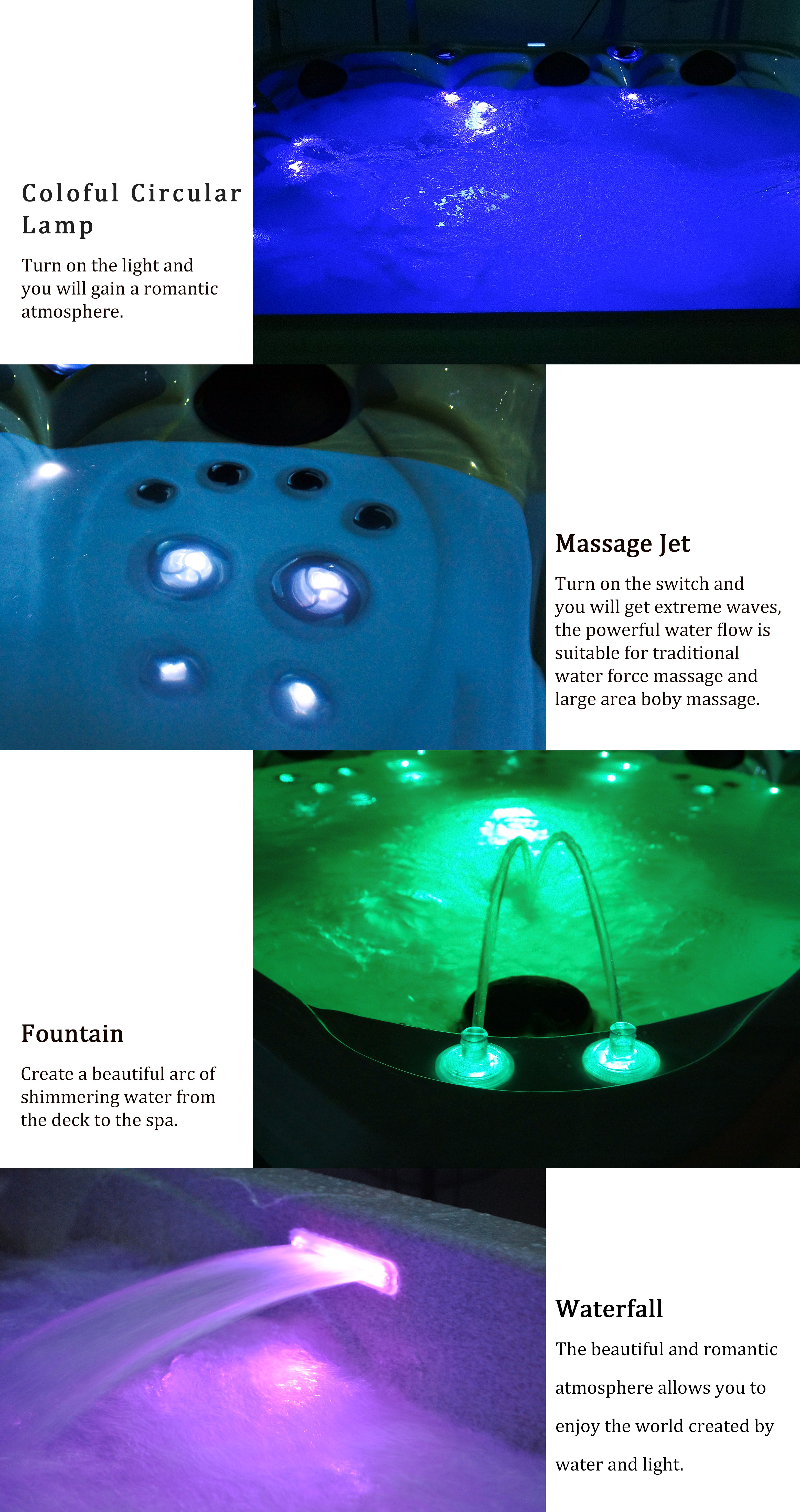 Acrylic 5 Person Whirlpool Hot Tub Outdoor Spa Tub With Massage