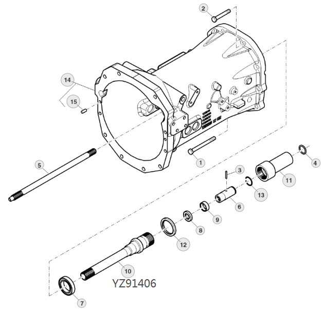 For JD 6100B 6110B YZ91406 Shaft For JD Tractor Agricultural Machines Tractor Parts