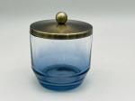 Blue Glass Bathroom Accessories Round Shape With Bubble Effect Hand Wash