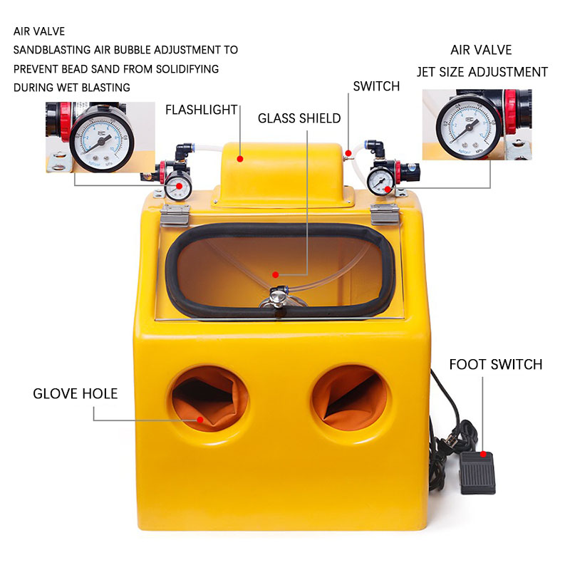 220V Antique Gold And Silver Sandblasting Machine Frosted Glass