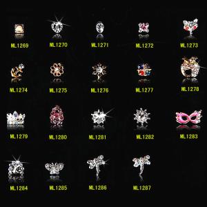 Quality Gold Silver Animals 3D Nail Art Decorations Glitter Charms Nails Jewelry ML1269-1287 wholesale