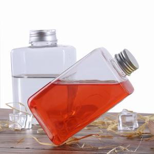 Quality Plastic 16 Oz Natural Beveled Square HDPE Juice Bottle UV Plating wholesale