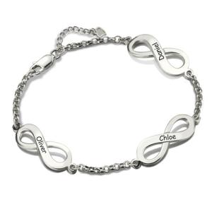Quality 7.5in 6 Gram Infinity Name Bracelet Boyfriend Personalized Name Bangles SGS wholesale