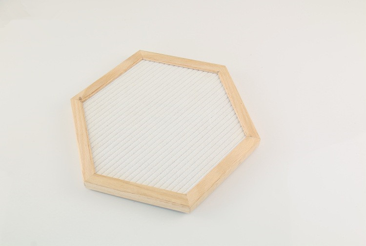 Unique Shape Wooden Letter Board , Changeable Wooden Hexagon For Home Decor