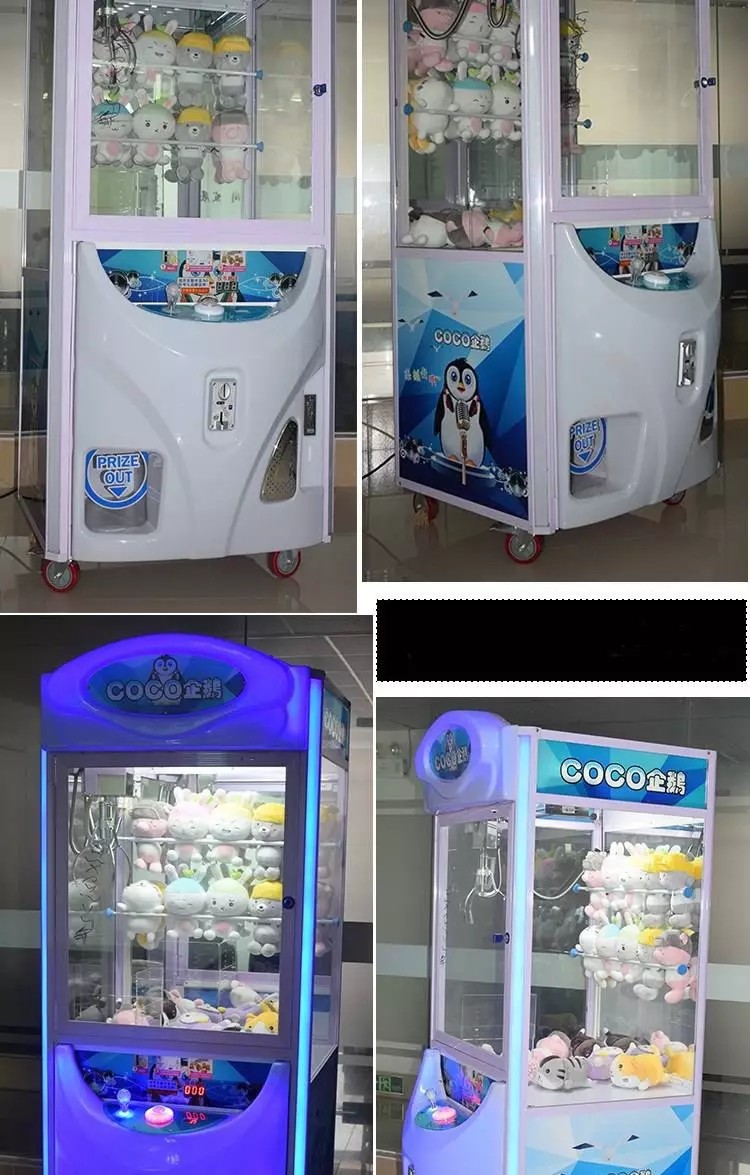 Unique Kids Toy Crane Machine Coin Operated For Supermarket 12 Months Warranty