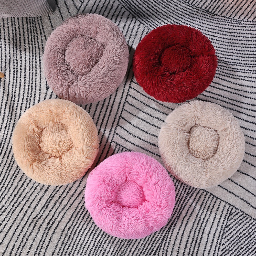 Super Soft Donuts Beds / Calming Dog Bed Fluffy Comfortable For Large Dog / Cat House
