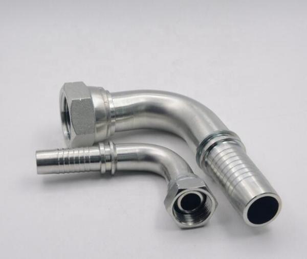 Galvanized Sheet Hydraulic Hose Fittings Stainless Steel Single Hex 90 Degree