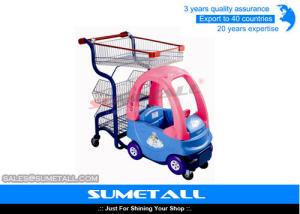 Quality Popular Plastic Body Children Shopping Trolley With Child Car Seats For Grocery Store wholesale