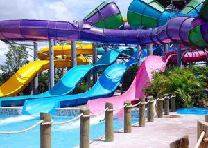 Quality Spiral Fiberglass Big Water Slides Water Park Equipment Raft Slide For Hotle Resort wholesale