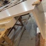 Polished Matt Finish Quartz Countertop Vanity Top With Sink