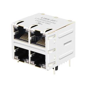 Quality LPJM9029A4NL 10G Base-T 2x2 Port RJ45 Ethernet MagJacks Green&amp;Yellow/Green&amp;Yellow LED wholesale