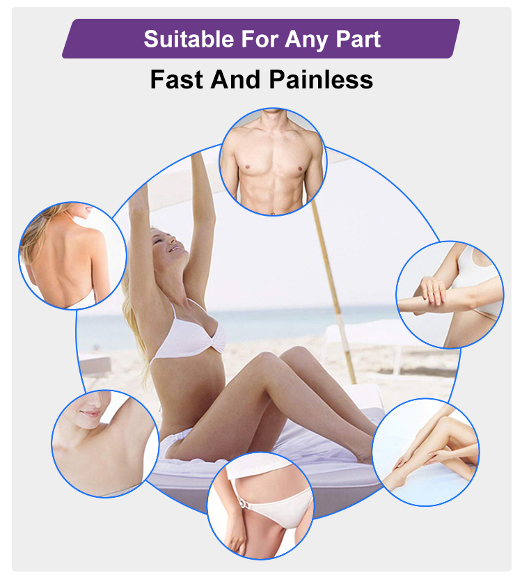 Vertical Professional Painless Lazer 808 nm Titanium Beauty Device Diode Laser Hair Removal Machine