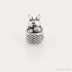 Bracelets BISAER 925 Sterling Silver Charms Cat Dog Sloth Butterfly Fairy Heart