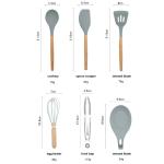 Non Toxic Silicone Spatula Wooden Handles Kitchen Utensils Set