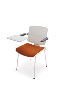 Quality Stackable Plastic PP Office Chair With Writing Pad Aluminium Alloy Wordpad wholesale