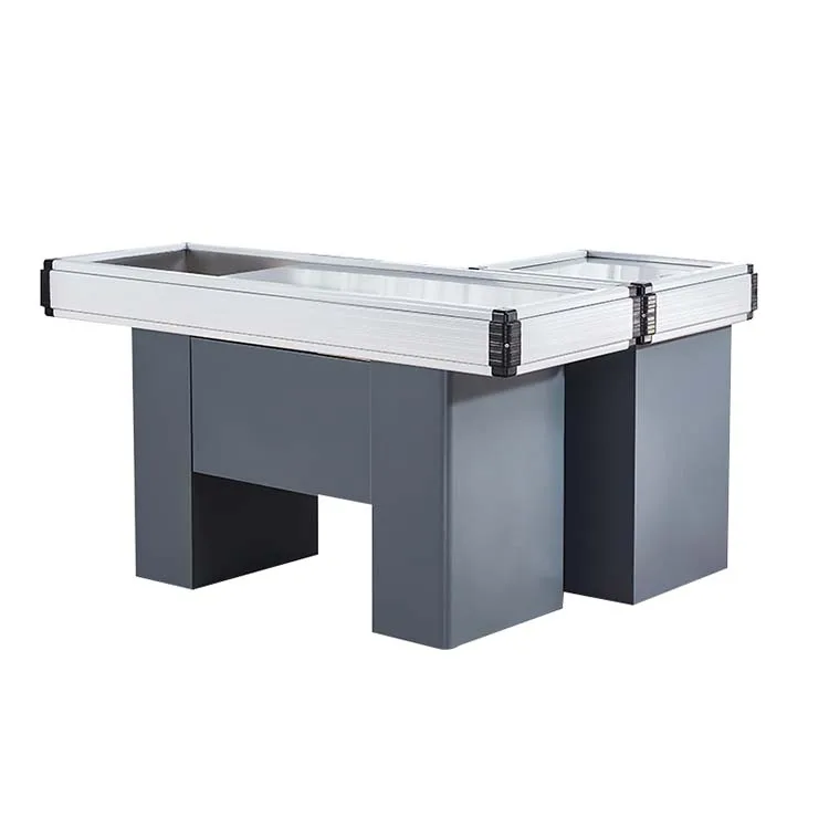 Metal Supermarket Checkout Counter Heavy Duty Convenience Store Counter
