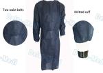 Dark Blue Non Woven Disposable Isolation Gowns Long Sleeve For Medical Surgical