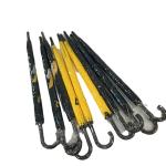 Yellow Fiberglass Frame Umbrella Automatic 50 Inches With Printing