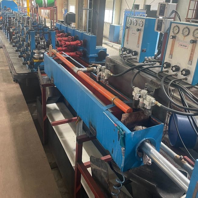 Precision Carbon Steel Welded Tube Mill Line With PLC Control Cold Saw Cutting 10-600mm Diameter