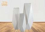 Modern Geometric Shaped Fiberglass Flower Pots With Glossy White / Matte White