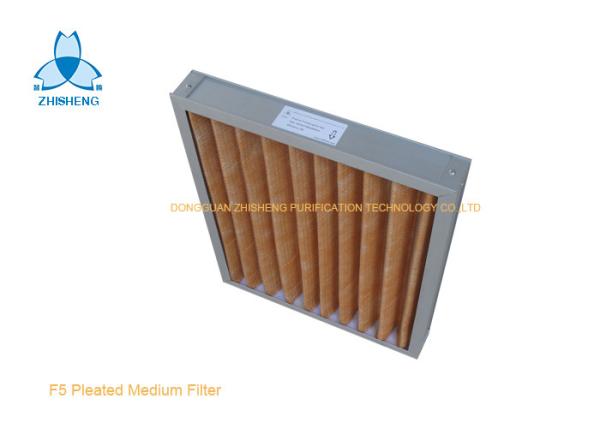 F5 Aluminum Frame Pleated Pre Air Filter / Coarse Filter For Hospital Air