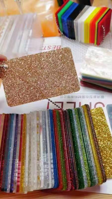 1220x2440mm 4x8ft 3mm Glitter Acrylic Sheet ITS RoHS Approval