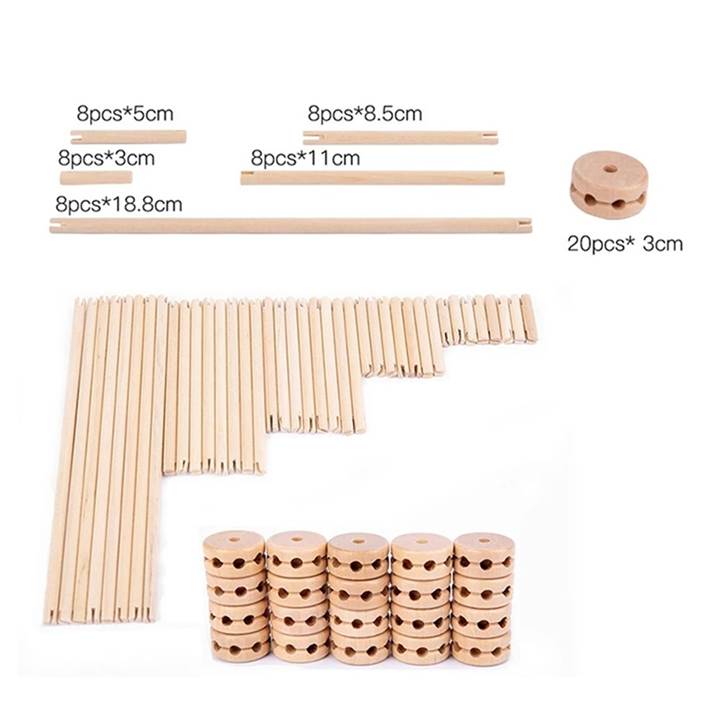 3D Construct Fort Wooden Buliding Blocks Diy Assemble Educational Montessori