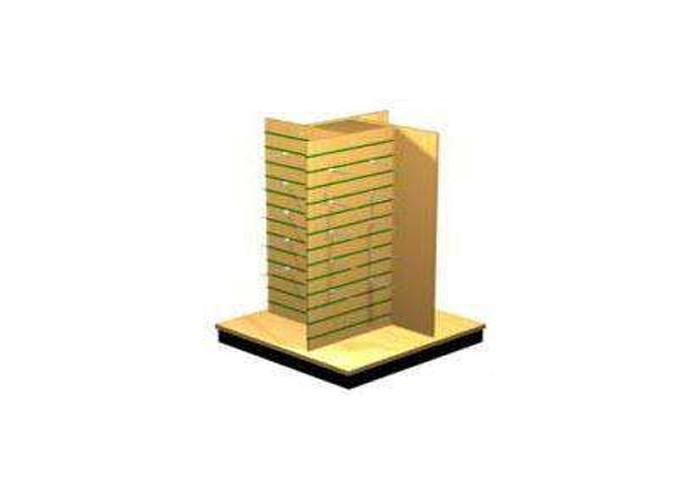 Wooden High Grade Slatwall Display Stand Floor Standing Customized For Supermaket