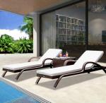 PE Rattan Outdoor furniture sun lounger chaise lounge chair for Swimming Pool