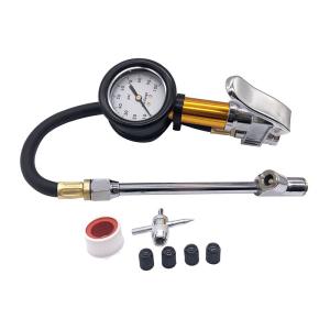 Quality 50mm 100 Psi Tyre Pressure Gauge Air Chuck Heavy Duty Tire Inflator Gauge wholesale