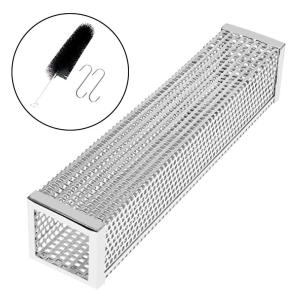 Quality Square 185g Net BBQ Smoke Generator 304ss Bbq Pellet Smoke Tube Brush Hook wholesale