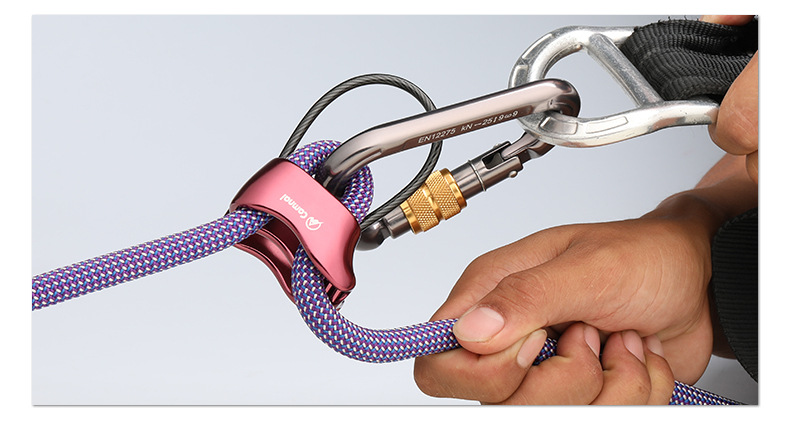 CE certified Outdoor climbing gear for High strength aluminium alloy and ATC protection