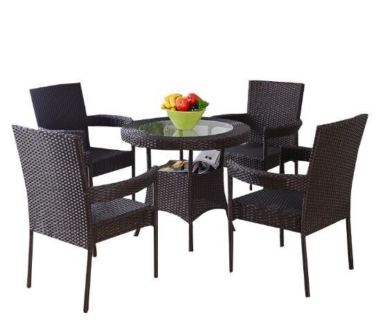 Leisure Aluminium Outdoor Garden Poly Rattan wicker chair patio Backyard table