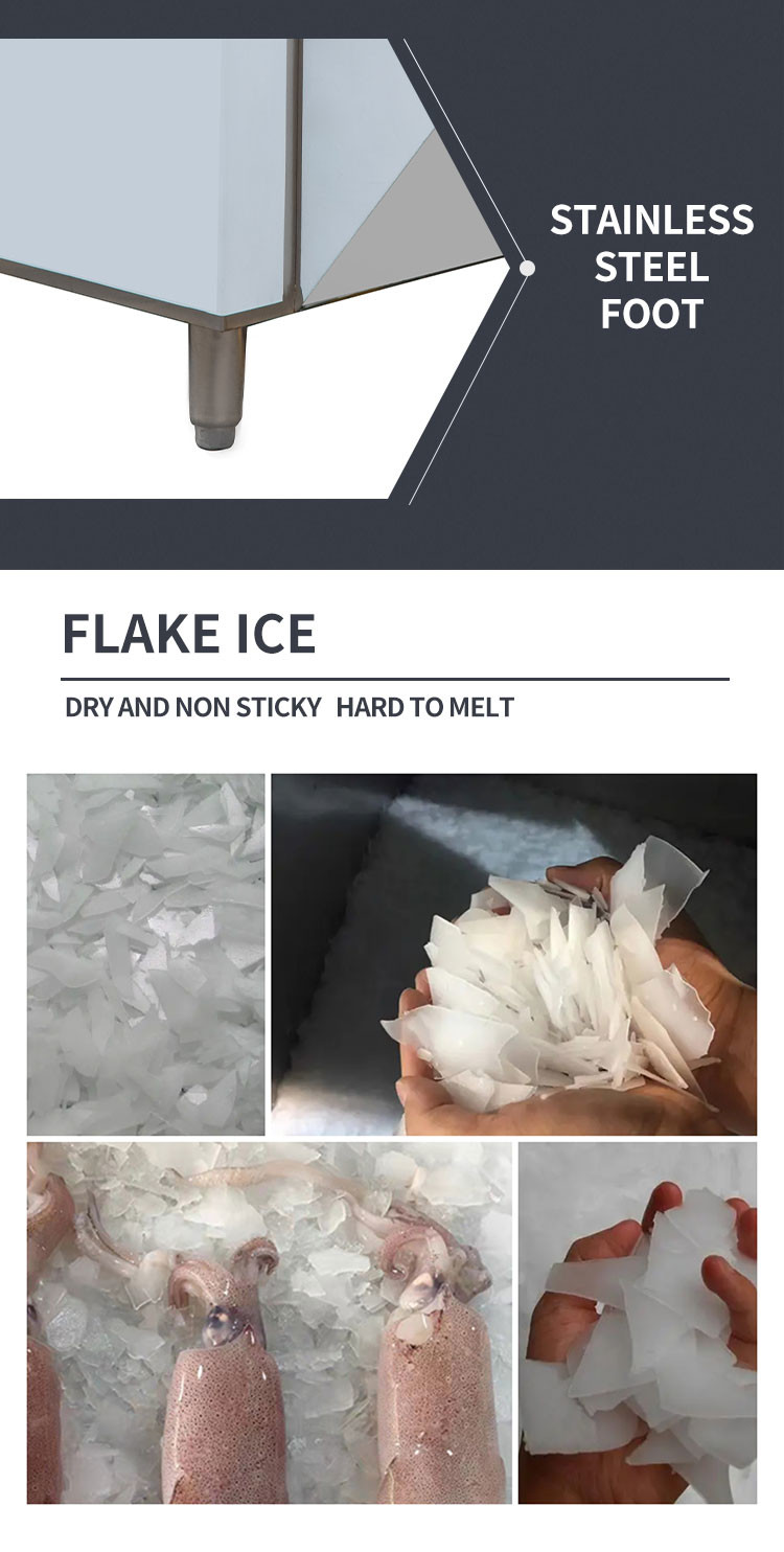 300kg 500kg Flake Ice Machine Maker R404a Commercial Snow Cone Machine