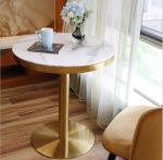Round or Square Marble Top Gold Metal Base Coffee Table Bistro table