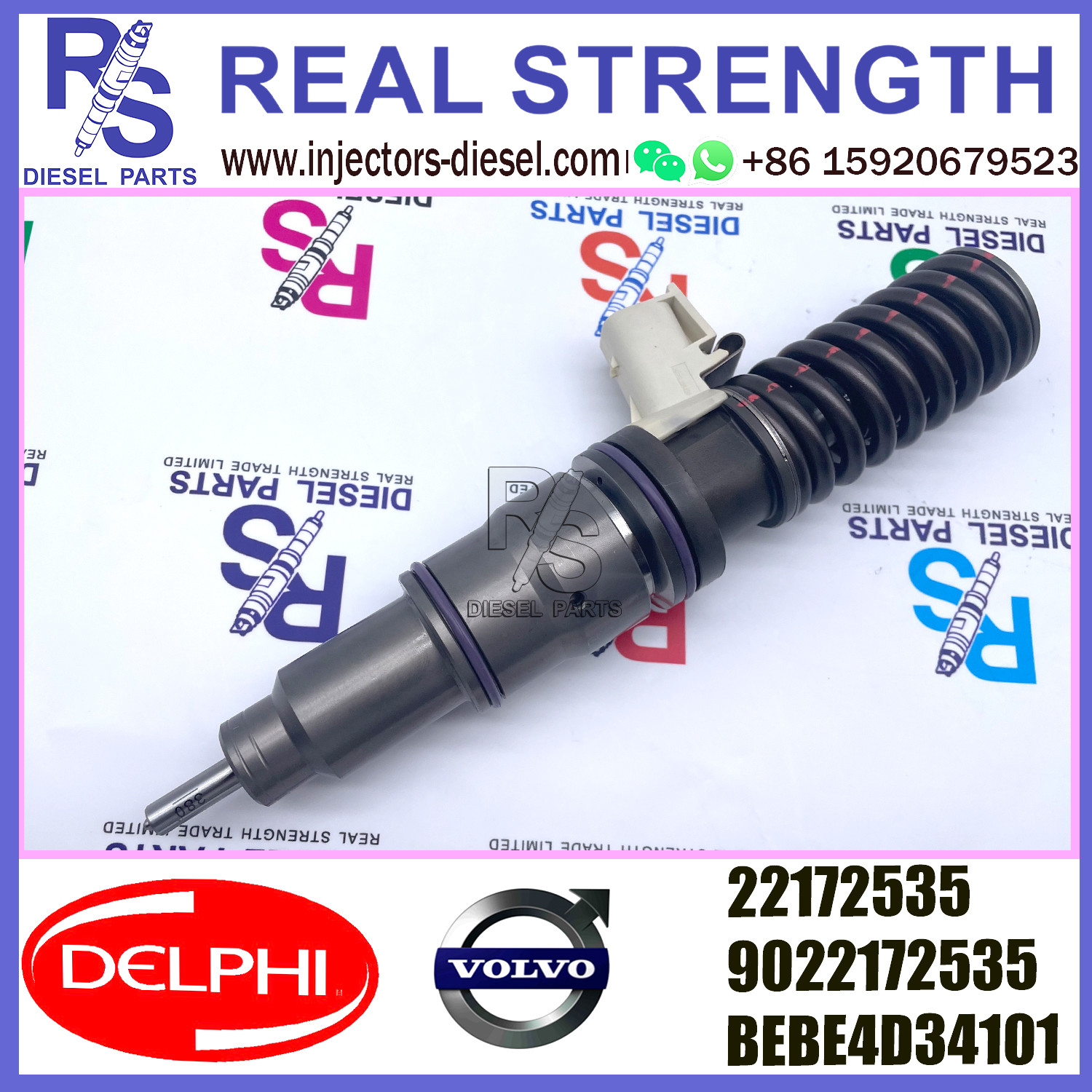 DELPHI 4pin injector 22172535 Diesel pump Injector V-O-L-V 9022172535 BEBE4D34101 E3.27 for V-O-L-V D12 3150