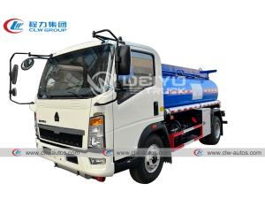 Quality 5cbm 5000L HOWO Fuel Tanker Truck Mobile Diesel Tanker With Flowmeter wholesale
