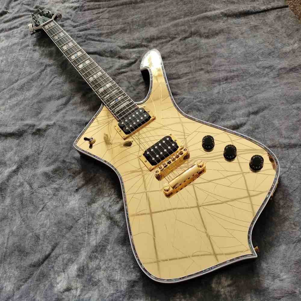 Custom New 6 Strings Advanced Electric Guitar Special-Shaped Guitar Mirror Crack Guitar Silver Hardware Customizable