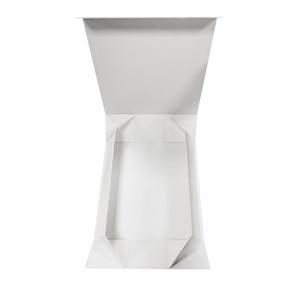 Quality White Customized Gift Foldable box Ribbon paper hard cardboard gift boxes Flip Top String Ribbon Handle Flat Paper Box wholesale