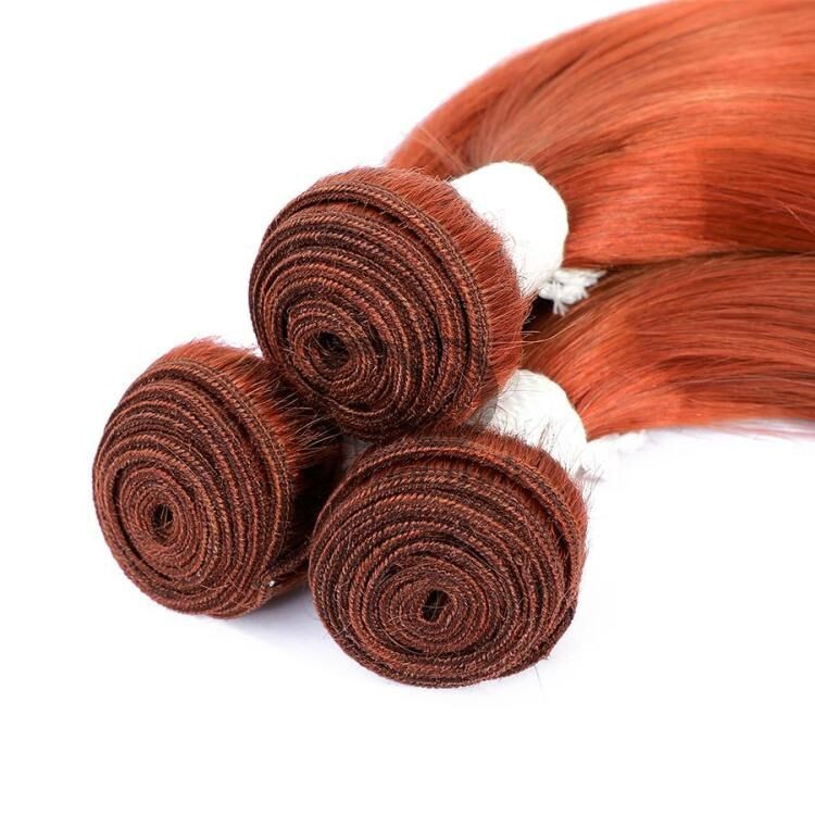 Ginger Orange Straight Remy Human Hair Bundles Sew In Weave Bundles Brazilian Bundle Deals
