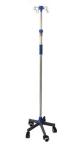 Stainless Steel IV Pole Folding 4 hooks IV Pole for Hospital Bed