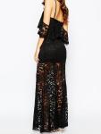 Elegant Black Sexy Long Lace Maxi Evening Dresses