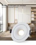 9W Aluminum COB Dimmable LED Downlights Tiltable IP54 Cutout 83mm