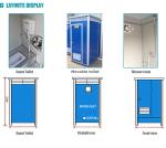 Blue 50mm EPS Sandwich Panel Portable Movable Toilet