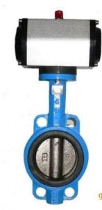 China Cast Iron Double Flanged Butterfly Valve with Penumatic Actuator on sale