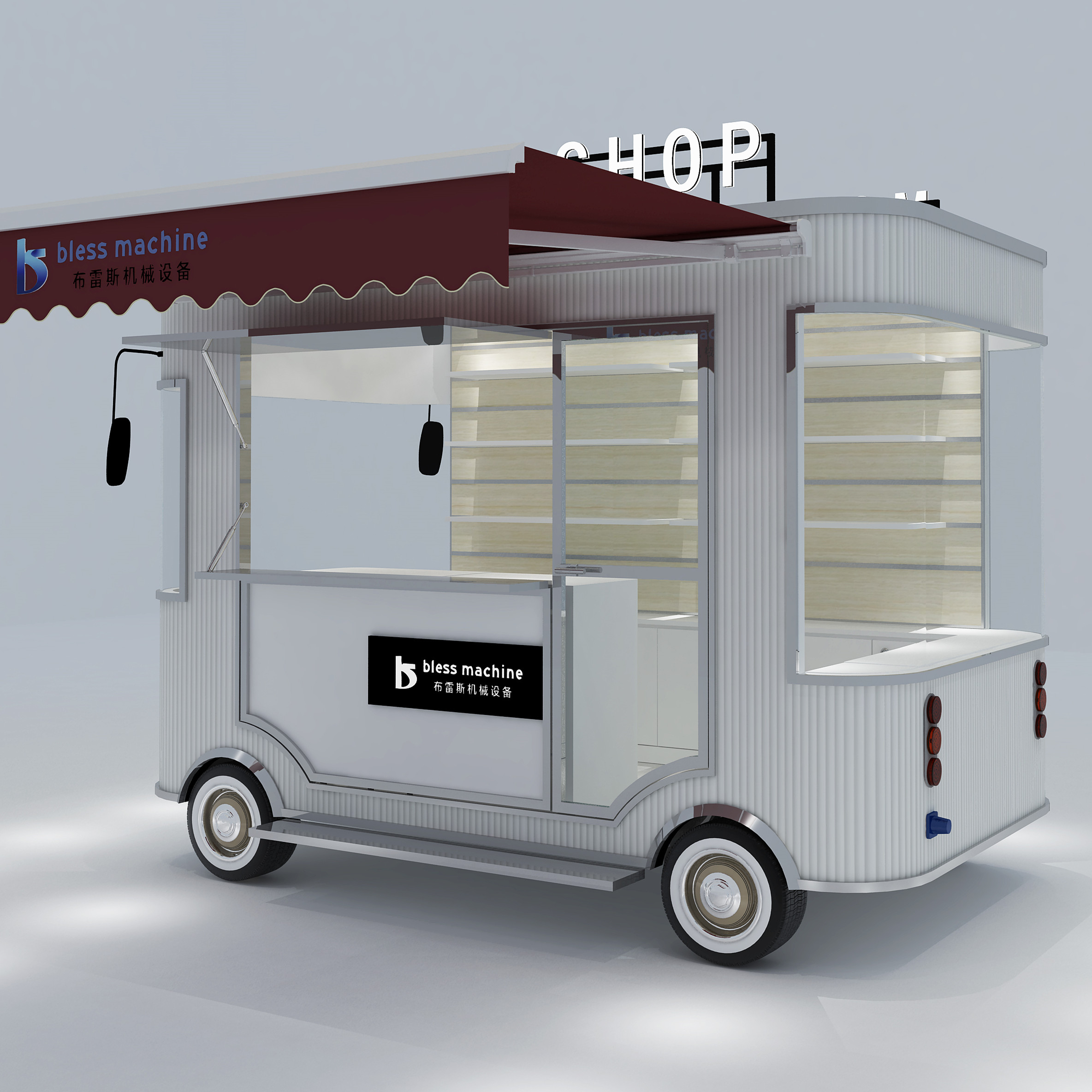 Beverage Coffee Van for Flour Mill Application Design Electric Tricycle Ape Food Truck