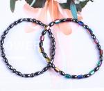 Gemstone Bead Slimming Magnetic Hematite Stone Ankle Bracelets With Five Star