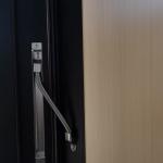 Handle Black Wooden Aluminium Garden Door Noiseless Aluminium Pivot Entrance