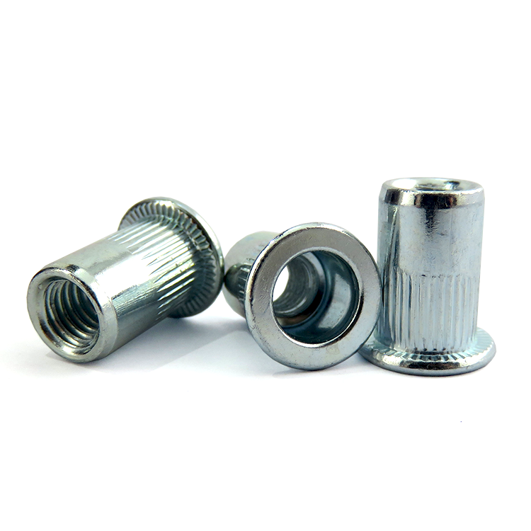 1/4"-20 Flat Head Threaded Insert Rivet Nut Grade 10.9 For Oil Automotive