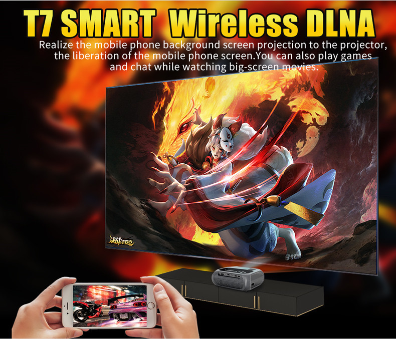 25dB 70W Home Theater Native 720p Wireless Led Projector Wired Same Screen